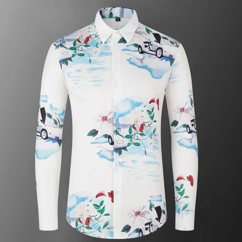 Geometric Printed Long Sleeve Shirt