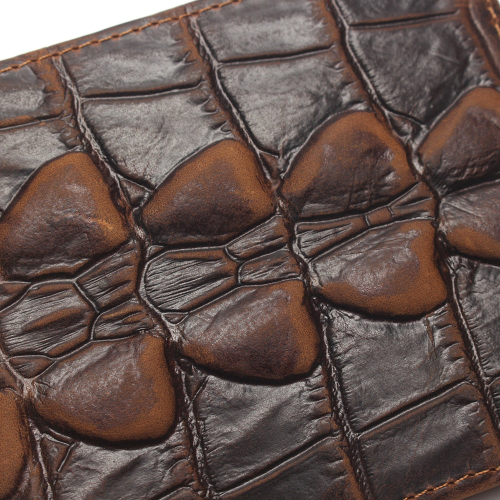 Cartera de cuero PU estilo cocodrilo