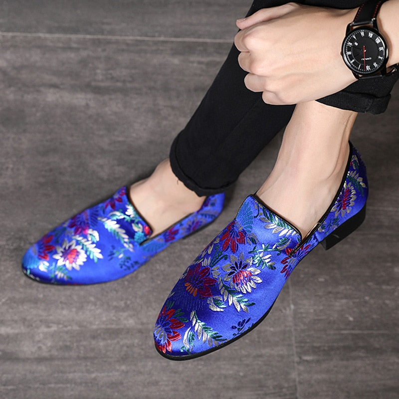 Exquisite Chinese Style Embroidery Men Loafers Shoes