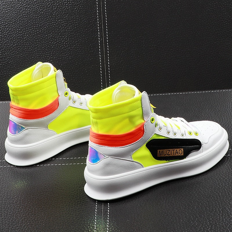 Baskets montantes en maille Air Mesh de couleur vive pour hommes