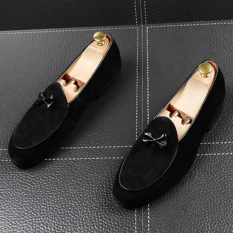 Pointed Toe with Butterfly Bowknot Detail Men Loafers Shoes