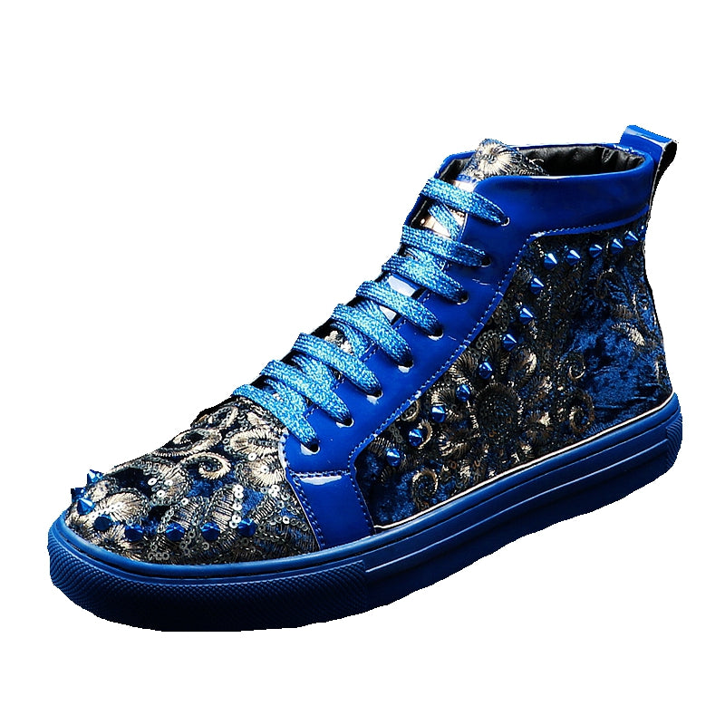 Dazzling Sequin Broderie Youth Casual Style Men Sneaker
