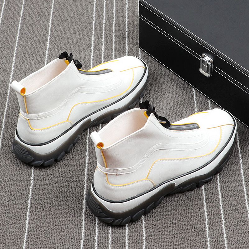 High Top Microfiber with Zipper Thick Bottom Sneaker