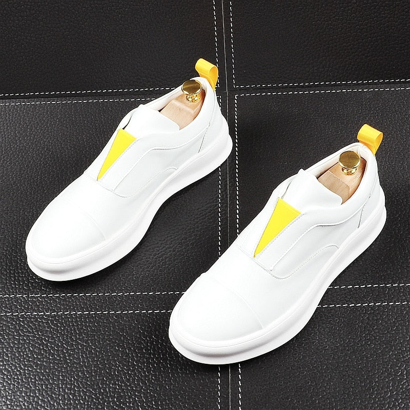 White Slip On Casual Breathable Thick Bottom Men Sneaker