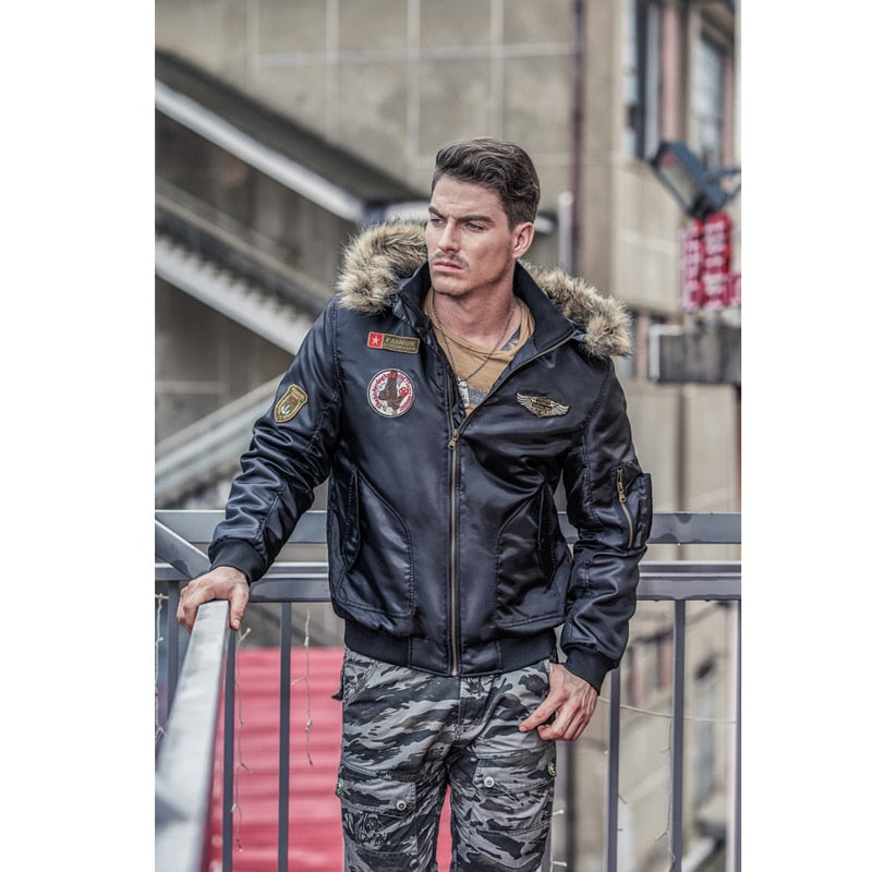 Chaquetas con capucha de piel térmica cálida