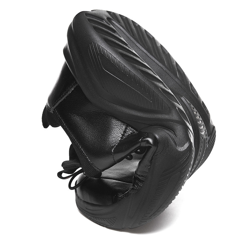 Cordones elásticos Hombres Monocromo PU Cuero Zapatillas