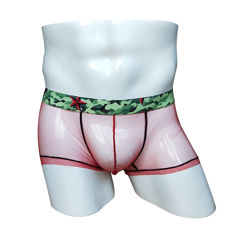 Floral Printed Mesh Convex Underwear