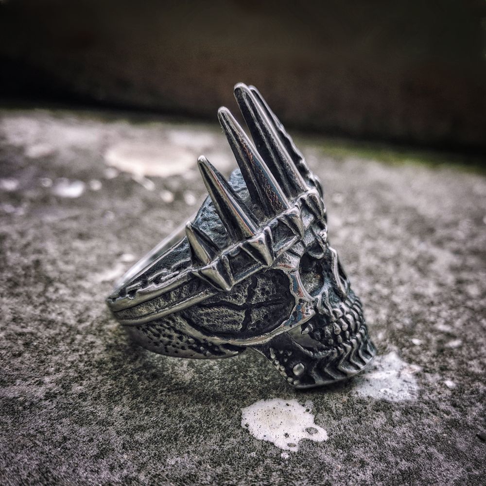 King Crown Skull Stainless Steel Biker Punk Style Men Fashion Rings