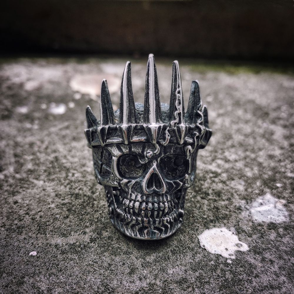 King Crown Skull Stainless Steel Biker Punk Style Men Fashion Rings