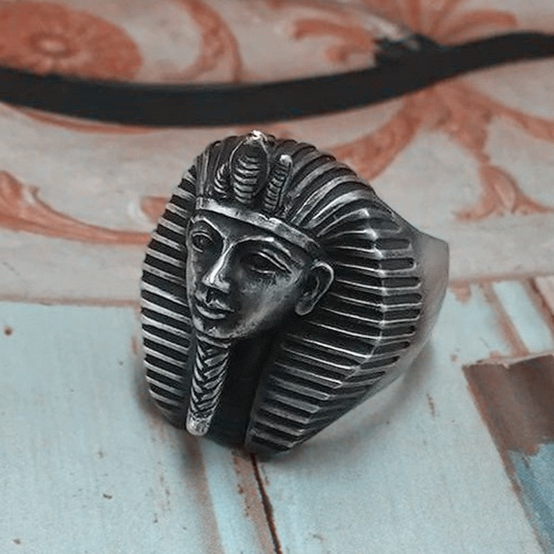 Egyptian Silver Stainless Steel Biker Style Men Fashion Rings