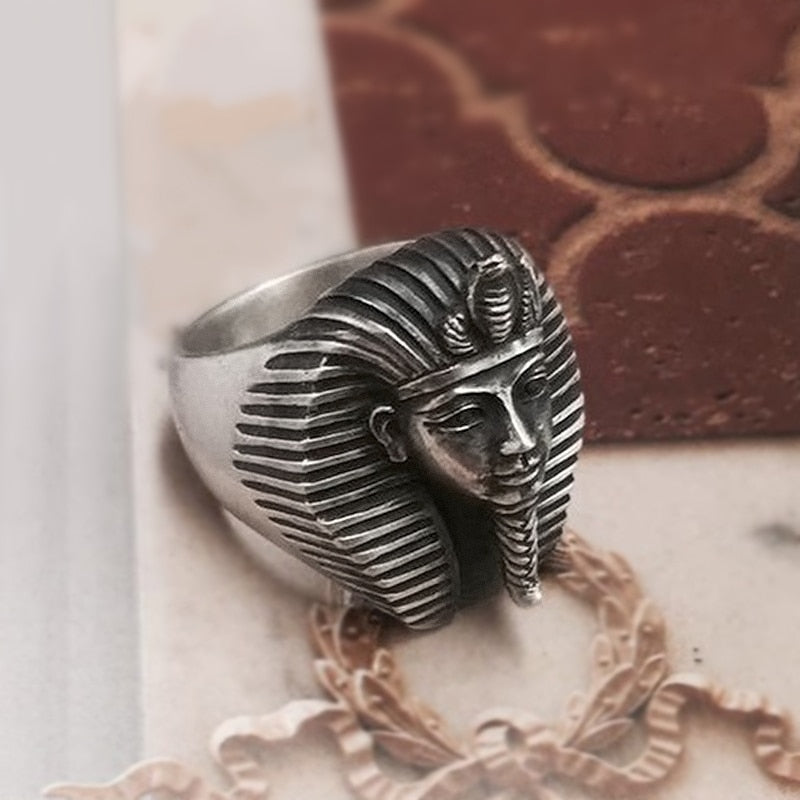 Egyptian Silver Stainless Steel Biker Style Men Fashion Rings