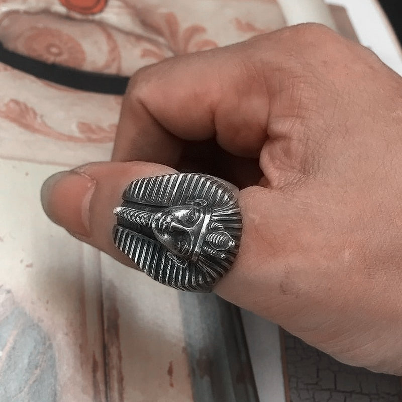 Egyptian Silver Stainless Steel Biker Style Men Fashion Rings