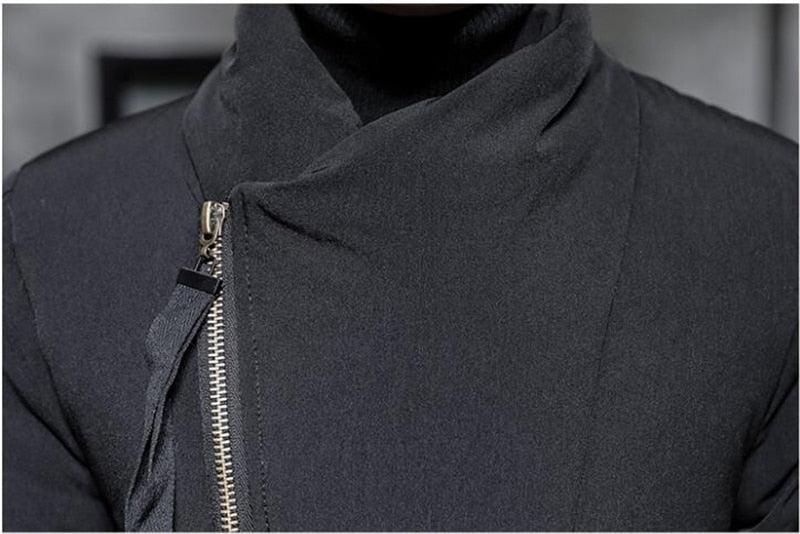 Chaqueta acolchada de color sólido con bordado de estilo chino para hombre