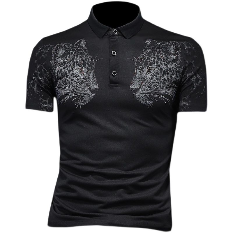 Twin Grey Leopard Head Polo Shirt