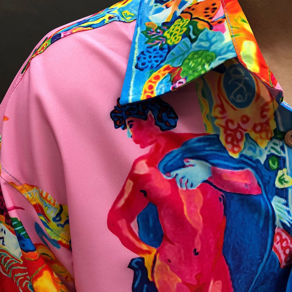 Ethnic Palace Print Polyester Shirt