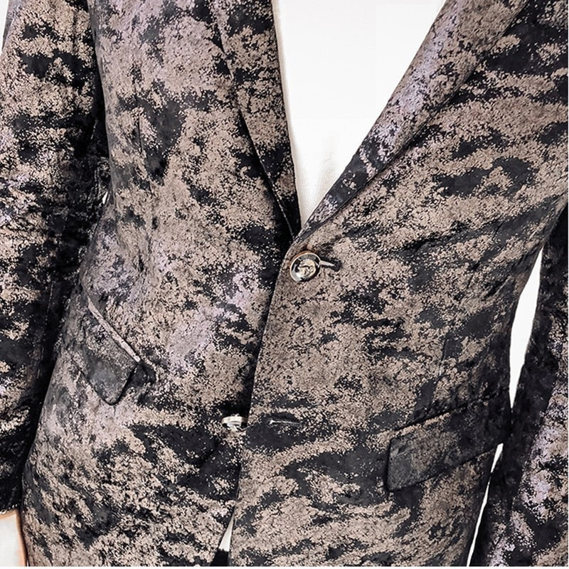 Soil Natural Abstract Pattern Men Stylish Blazer