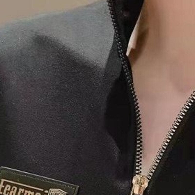 Horse Badge Patch Zipper Polo Shirt