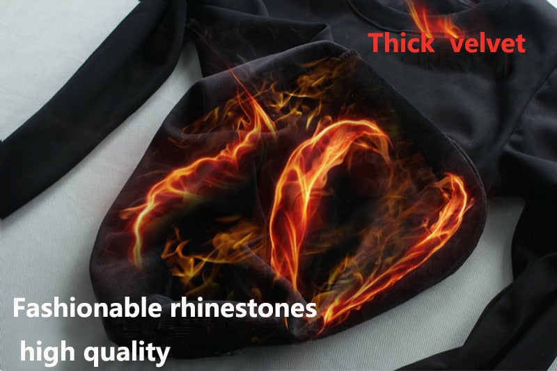 Tiger Hot Drill Rhinestone Decorated Hoodies