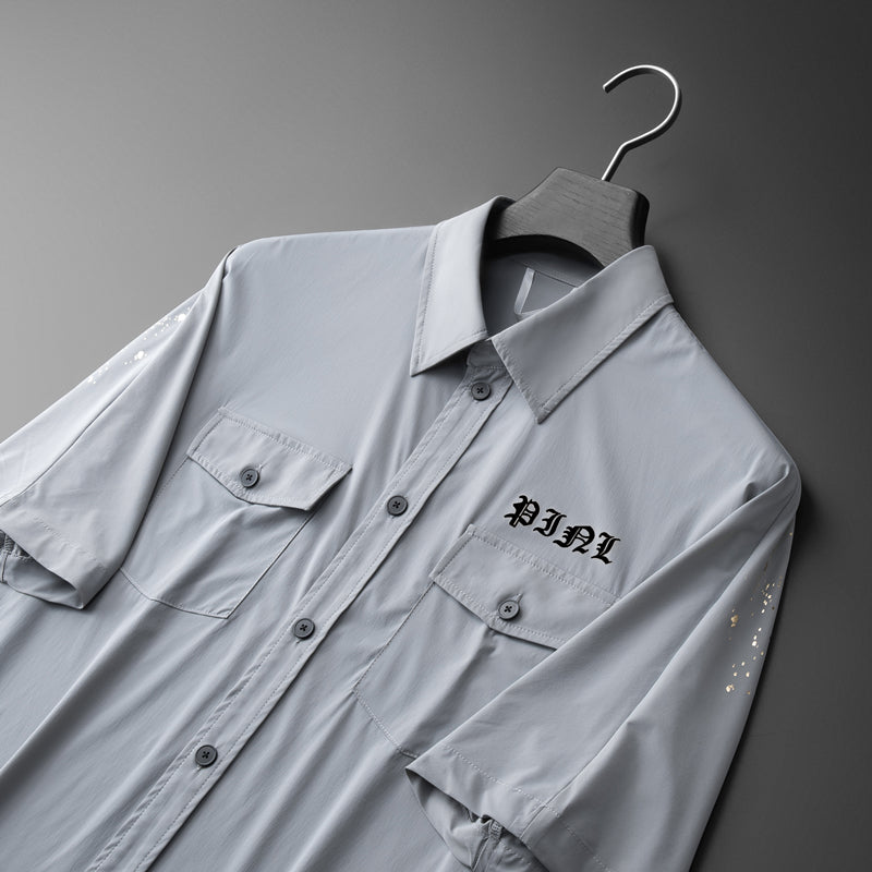 Chemise Grise Imprimée & Décoration Strass