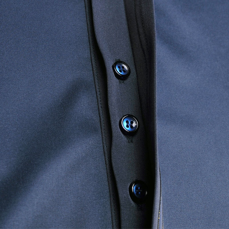 Motif floral royal sur le haut de la poitrine pour homme Slim Fit Dandy Shirt