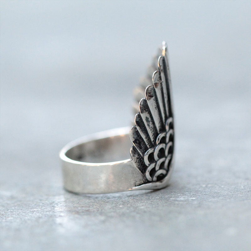 Bague en carbure cémenté Vintage Angel Wings