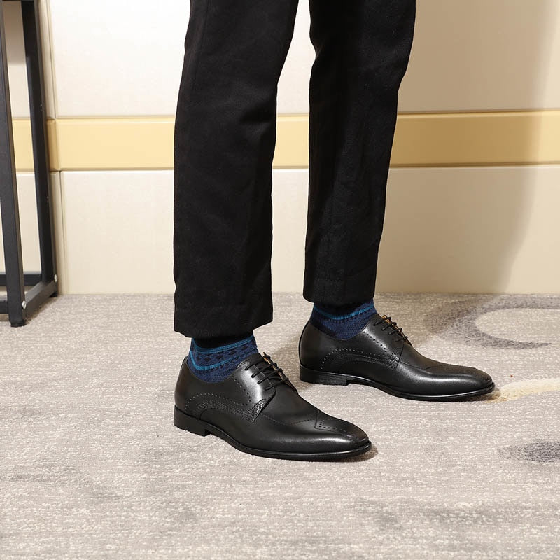 Luxury Formal Simple Modern Toe Brogue Men Derby Shoes