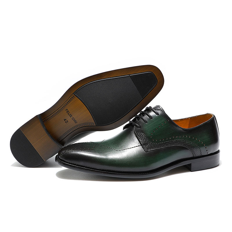 Luxury Formal Simple Modern Toe Brogue Men Derby Shoes