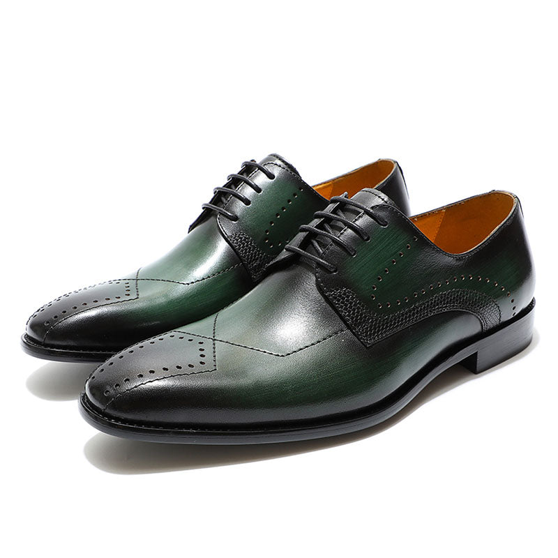 Luxury Formal Simple Modern Toe Brogue Men Derby Shoes