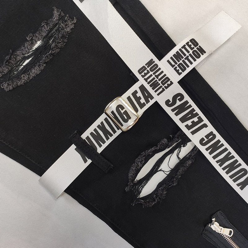 Black Ripped Regular Fit Jeans