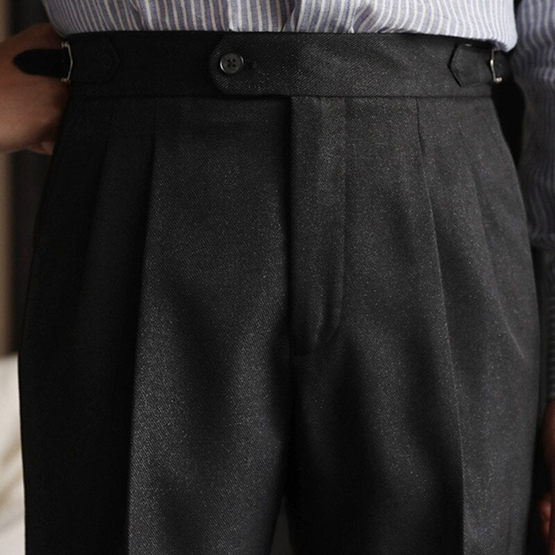 Solid Slim Fit Polyester Trousers