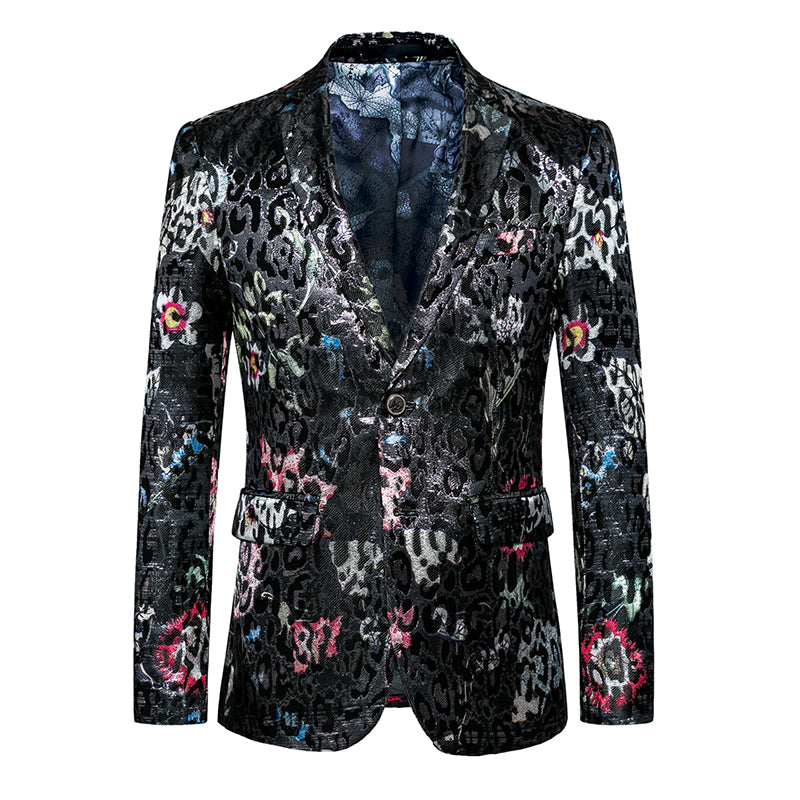 Patrón de leopardo de nieve Fancy Men Slim Fit Blazer