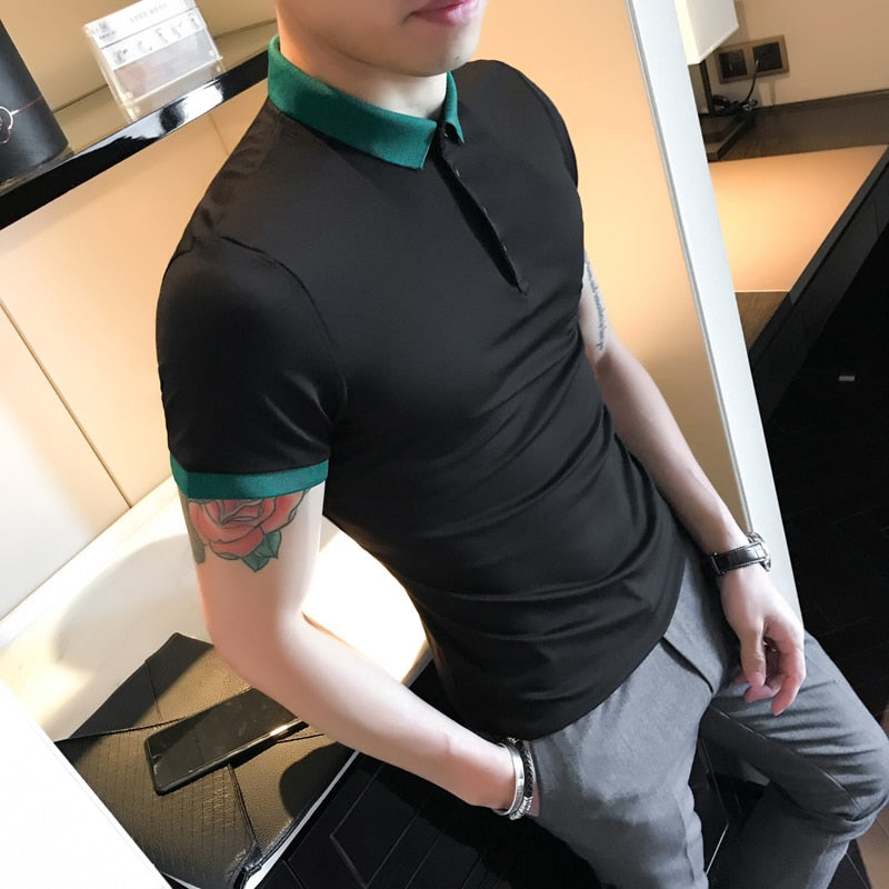 Slim Fit Breathable in Summer Casual Design Men Polo Shirt