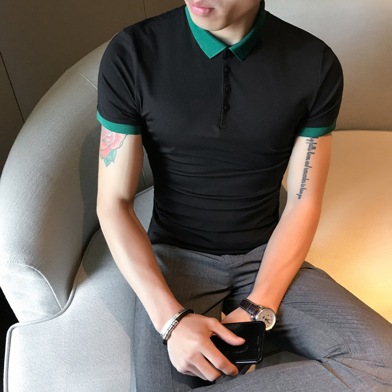 Slim Fit Breathable in Summer Casual Design Men Polo Shirt