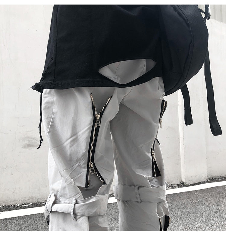 Zipper Knee-Strap Streetwear Cargo Pants