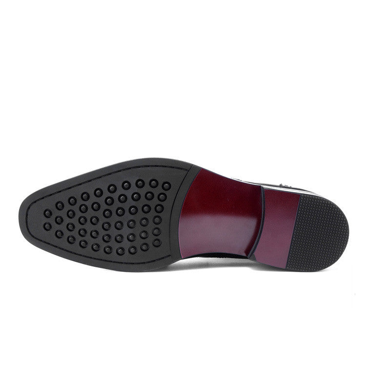 Botines de cuero lisos con punta en punta para hombre