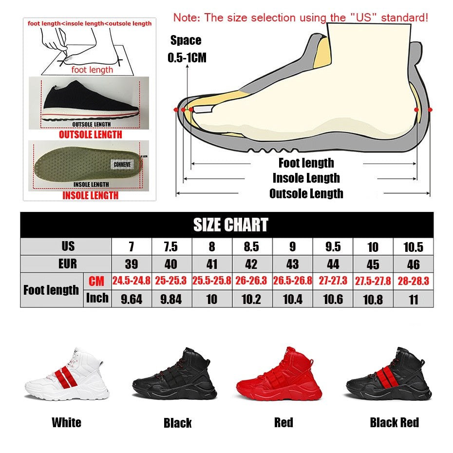 Hip Hop Lace-up Band Belt Detail Men Sneaker