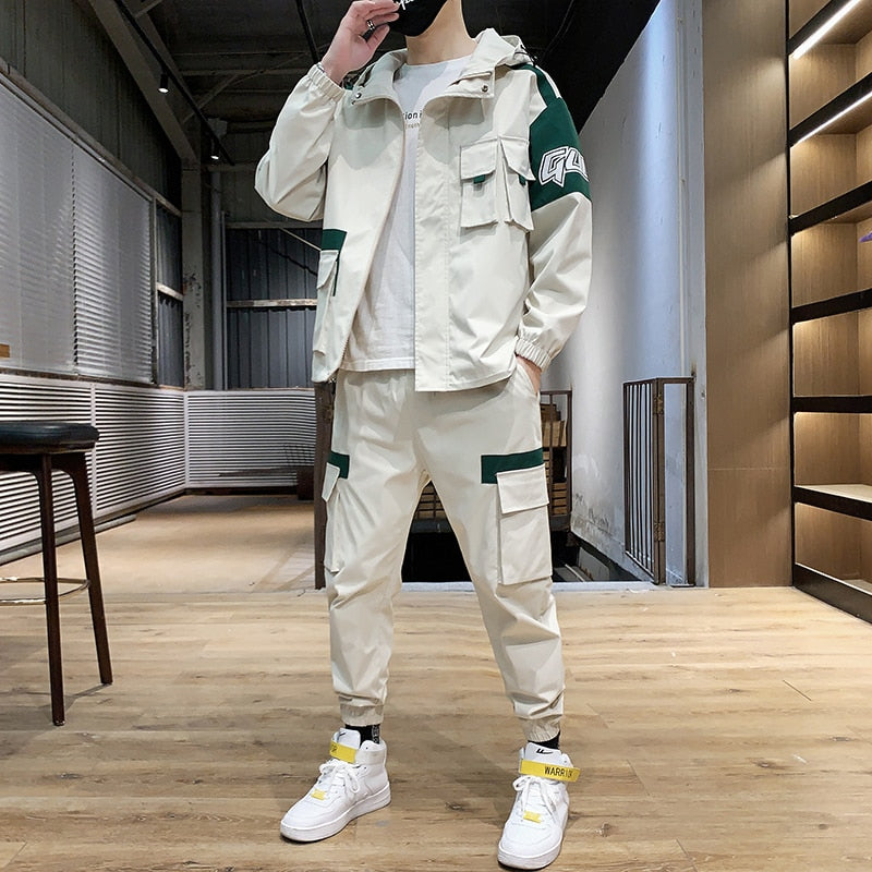 Conjuntos de chándal cargo de chaqueta con cintura elástica