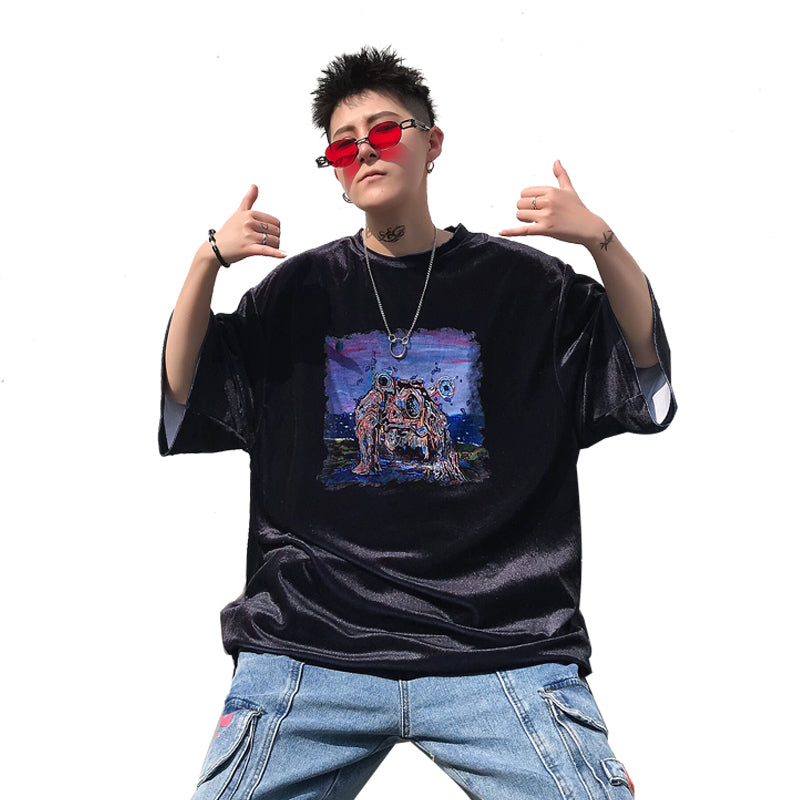 Streetwear Casual Printed Harajuku Loose Style Men T-Shirt