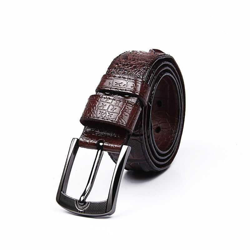 PU Leather Crocodile Pin Buckle Belts