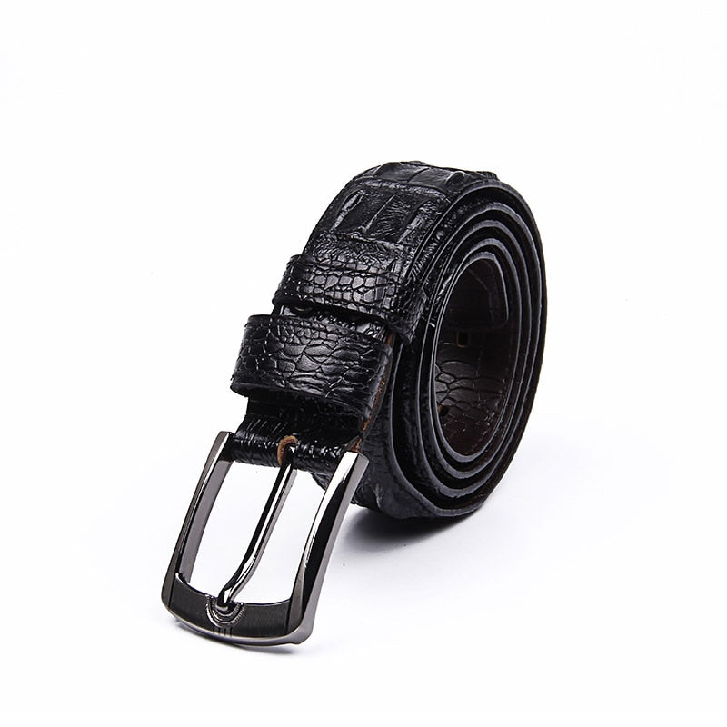 PU Leather Crocodile Pin Buckle Belts