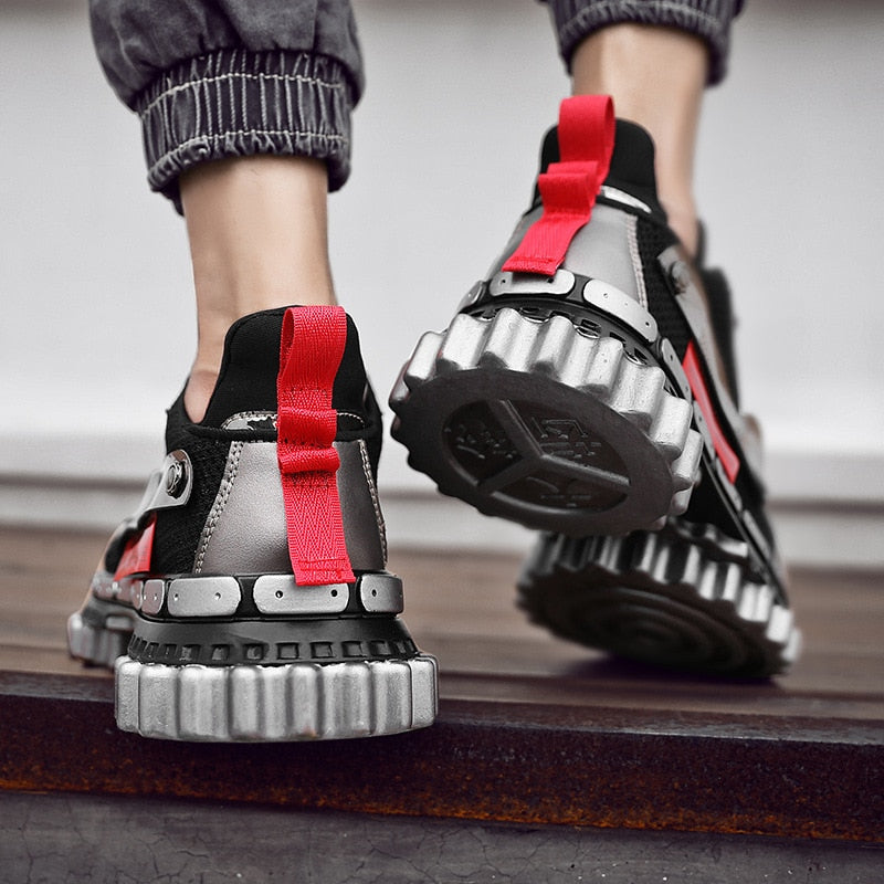 Mesh Geometric Breathable Lace Up Men Sneaker