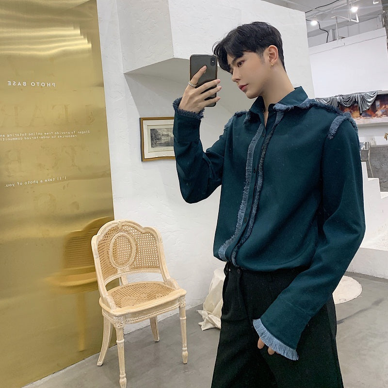 Chemises Homme Vintage à Boutons et à Glands