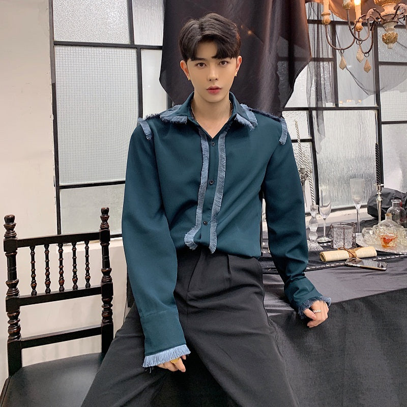 Chemises Homme Vintage à Boutons et à Glands