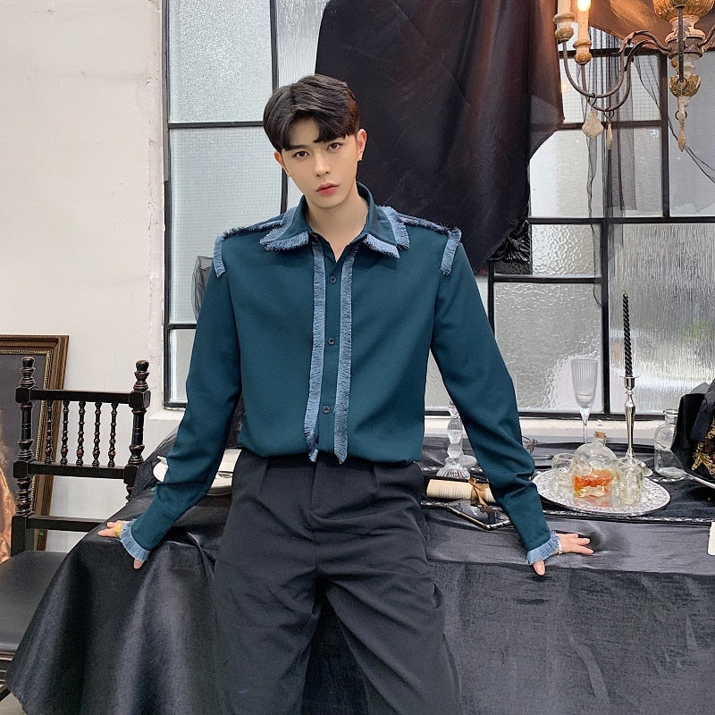 Chemises Homme Vintage à Boutons et à Glands