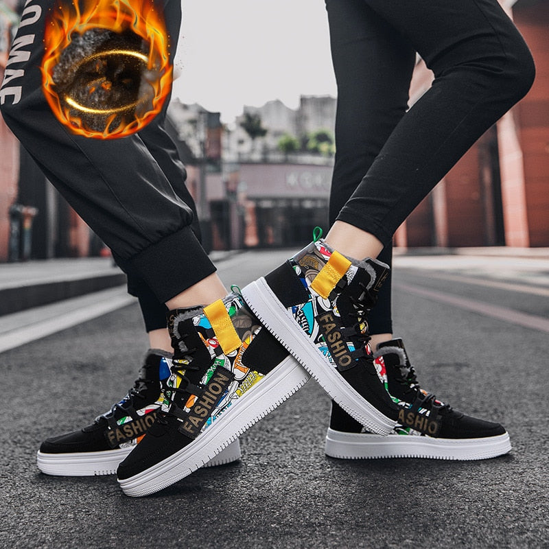 Colorful Graffiti Style High Top Sneaker