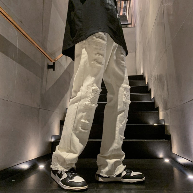 Broken White Ripped Baggy Jeans