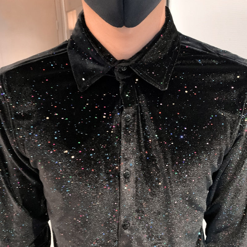 Fashion Paint Splatter Cotton Polyester Long Sleeves Shirt
