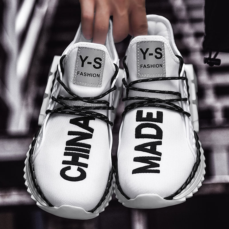 Woven Sock Shoes Hommes Baskets montantes Amortissement Antidérapant