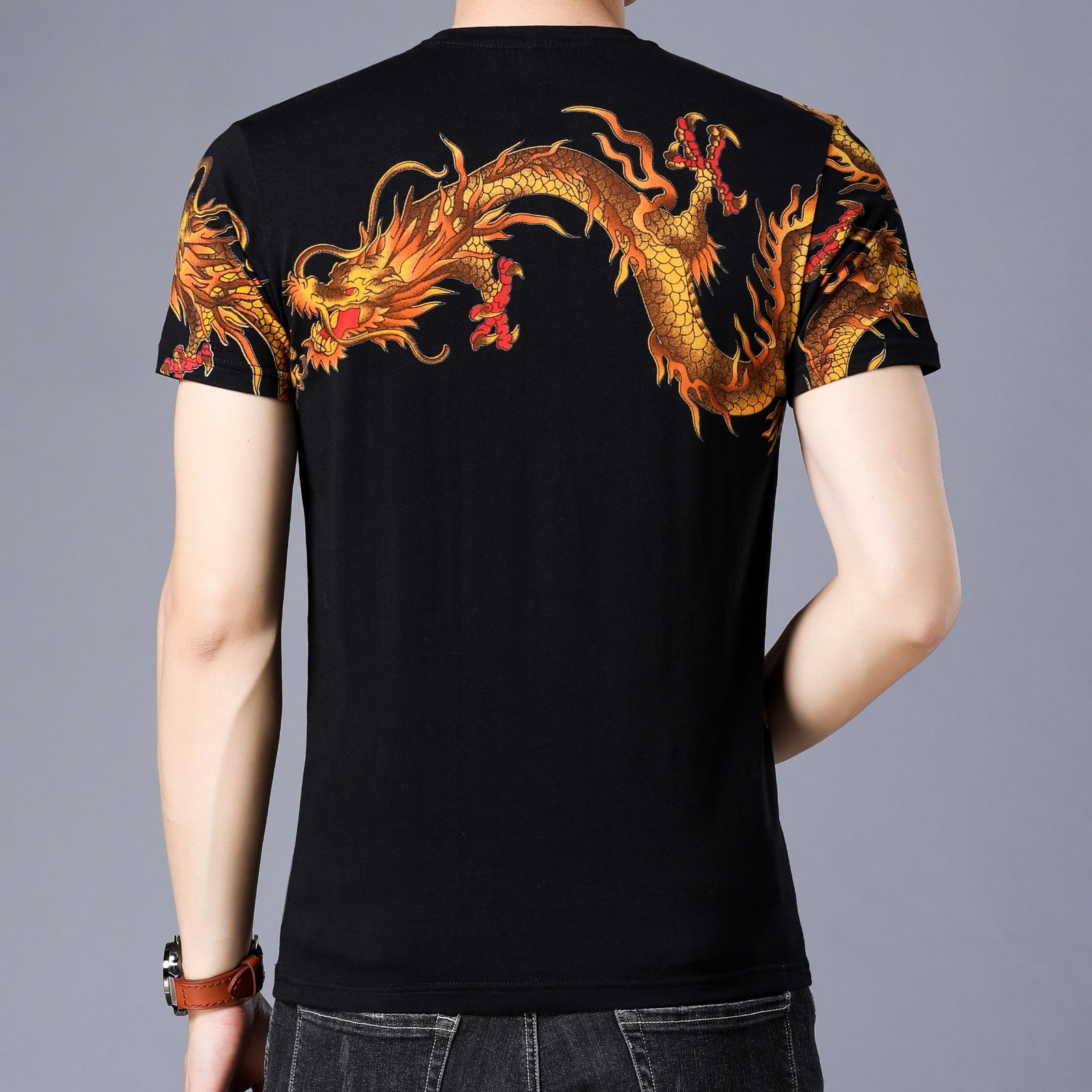 Dragon Printed O-Neck T-Shirt