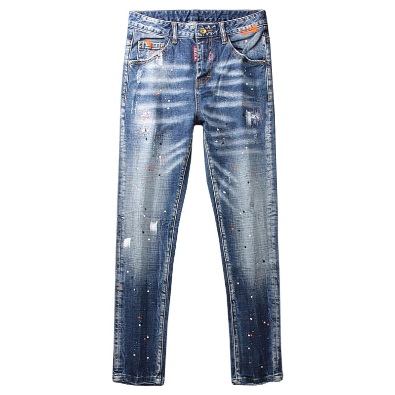 Azure Blue Streetwear Men Jeans